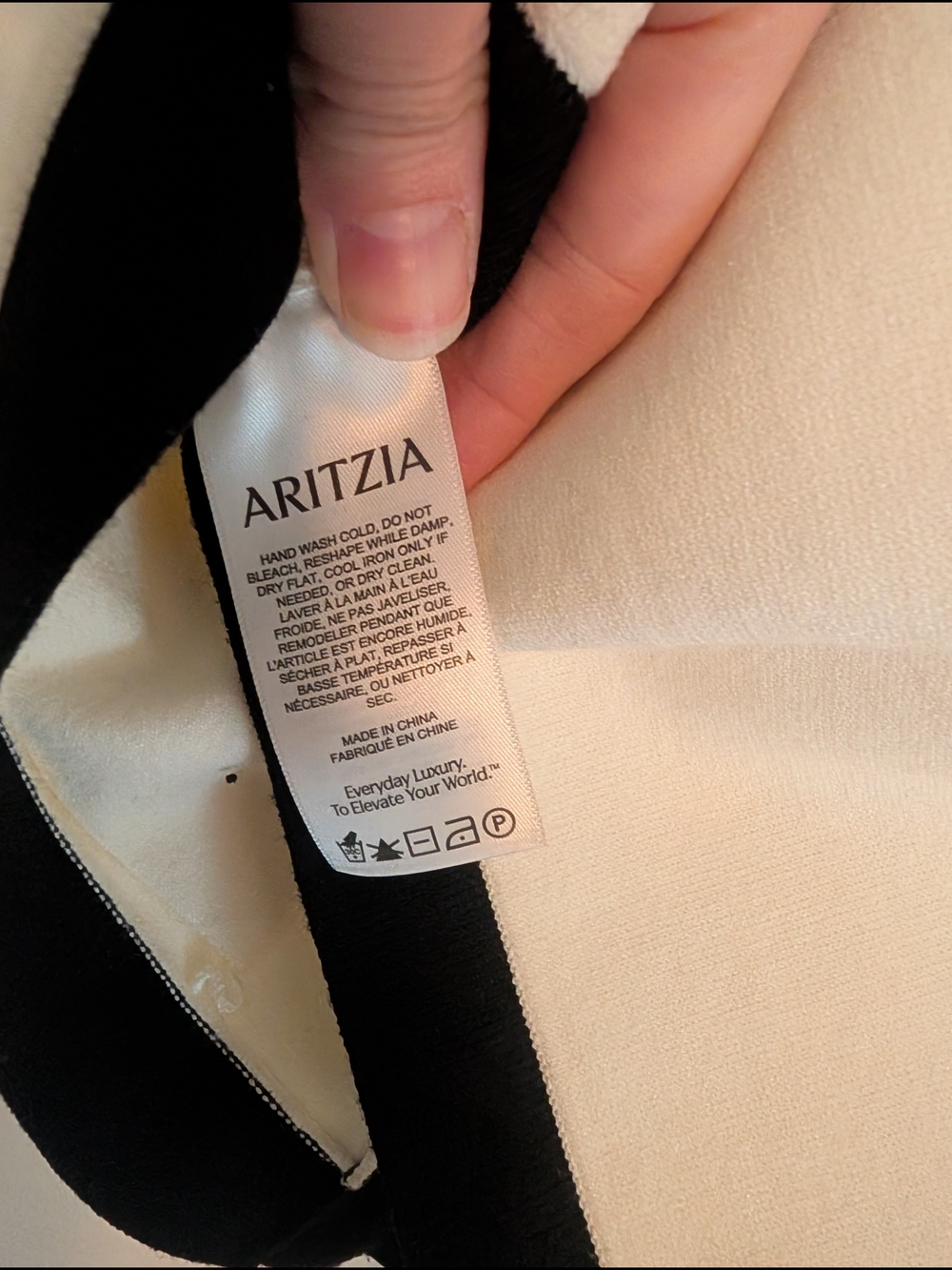 Aritzia Babaton Cream Cardigan with Black Trim and Gold Button Accent - Picture 13 of 14